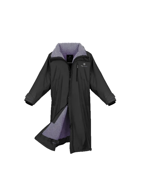 Women's longline double - breasted camel coats for a sophisticated lookEvolution Women's | Thick Fleece | Stowaway Hood | Black/Lilac Women's longline double - breasted camel coats for a sophisticated lookEvolution Women's | Thick Fleece | Stowaway Hood | Black/Lilac