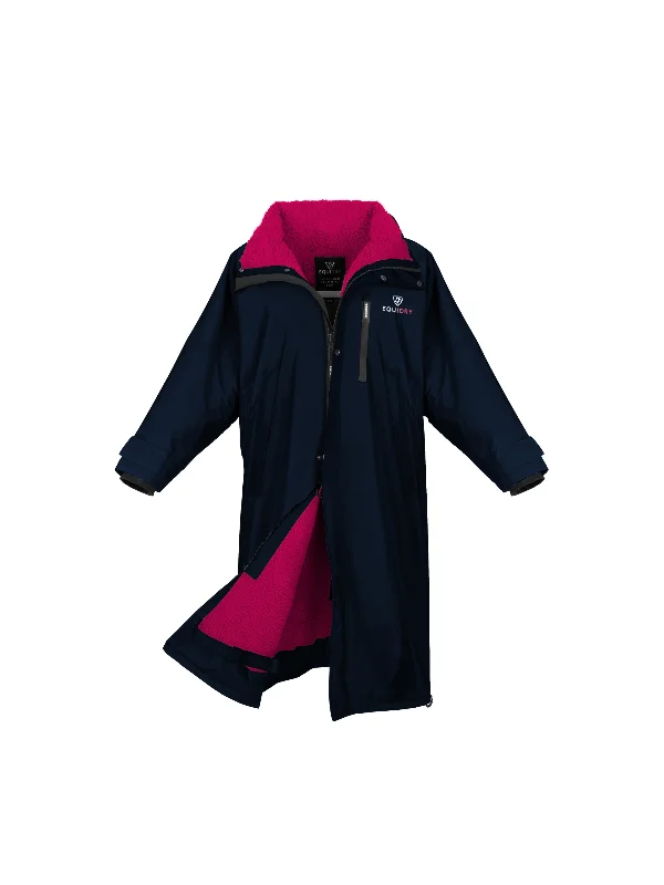 Women's knee - length wool blend coats with a fur collar for added warmthEvolution Women's | Thick Fleece | Stowaway Hood | Navy/Raspberry Women's knee - length wool blend coats with a fur collar for added warmthEvolution Women's | Thick Fleece | Stowaway Hood | Navy/Raspberry