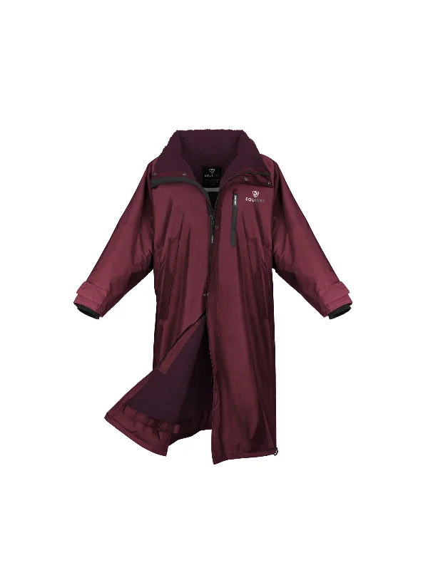 Oversized women's wool coats in a monochromatic look for a trendy outfitEvolution Women's | Thick Fleece | Stowaway Hood | Plum/Grey Oversized women's wool coats in a monochromatic look for a trendy outfitEvolution Women's | Thick Fleece | Stowaway Hood | Plum/Grey