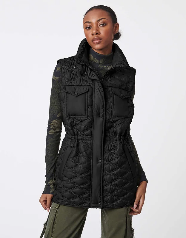 Quilted down women's coats with removable hoods for outdoor activitiesGlamp Utility Puffer Vest Quilted down women's coats with removable hoods for outdoor activitiesGlamp Utility Puffer Vest
