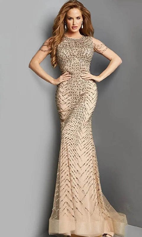 Jovani 02128 - Embellished Sheath Evening Dress