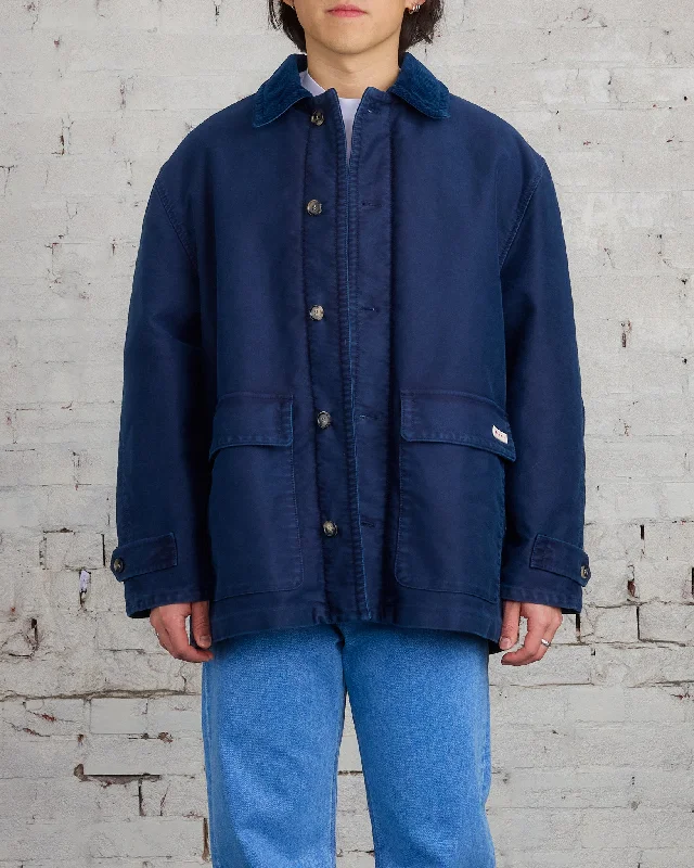 Marni Moleskin Satin Deck Jacket Light Navy