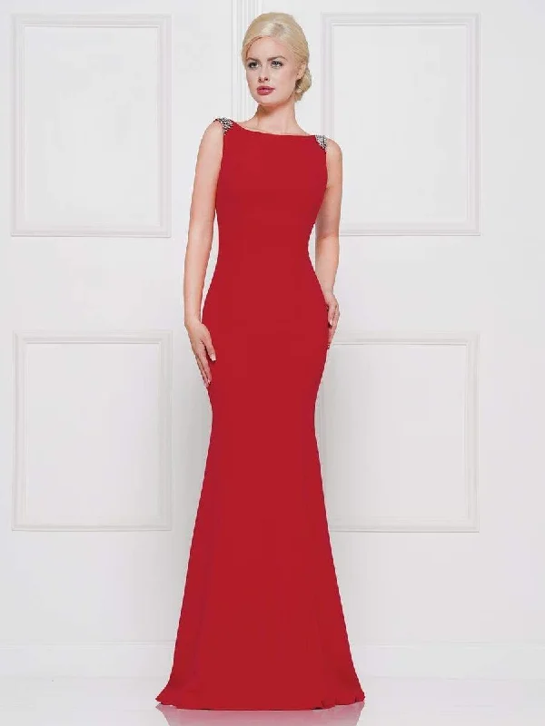 Marsoni by Colors - M140 Jeweled Bateau Trumpet Dress