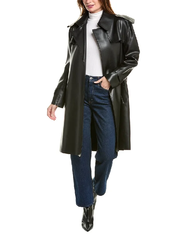 Women's reversible down coats with two - tone designs for versatile stylingNorma Kamali Double-Breasted Trench Coat Women's reversible down coats with two - tone designs for versatile stylingNorma Kamali Double-Breasted Trench Coat