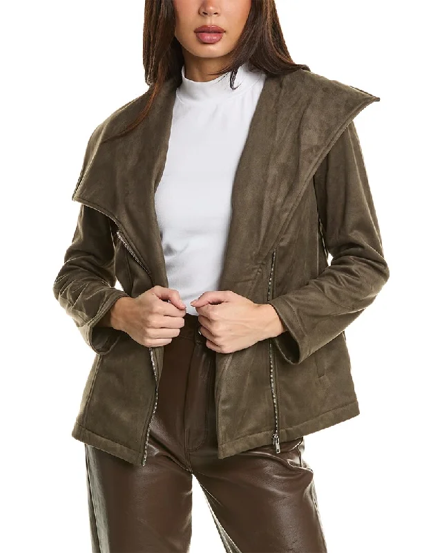 Mid - length women's down coats in a slim fit for a modern and sleek appearancePascale La Mode Moto Jacket Mid - length women's down coats in a slim fit for a modern and sleek appearancePascale La Mode Moto Jacket