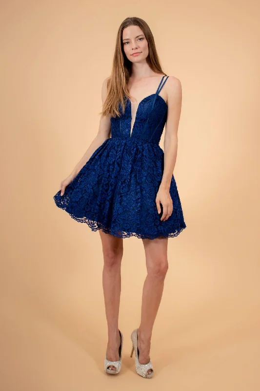 Short Spaghetti Strap Homecoming Lace Cocktail Dress