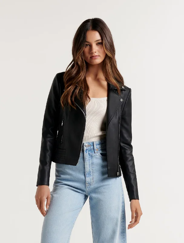 Oversized women's wool coats in a monochromatic look for a trendy outfitSkye Petite PU Biker Jacket Oversized women's wool coats in a monochromatic look for a trendy outfitSkye Petite PU Biker Jacket