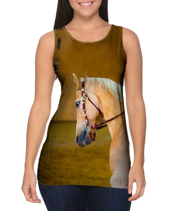 Plus Size Women's Puff - Sleeve Tank Tops in Pastel HuesHead Down Horse