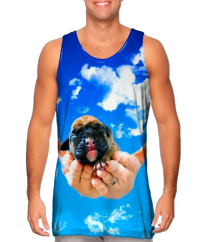 Women's Cropped Tank Tops with Vintage Band LogosHeavens Hands Boxer Puppy