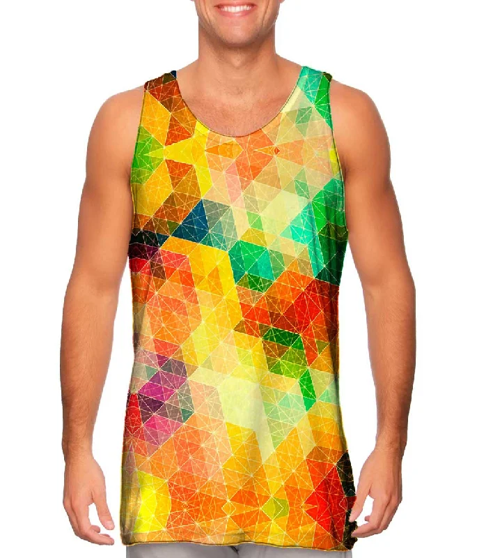 Plunge Neck Women's Seamless Tank Tops for a Smooth FitHeavy Sunshine Triangle Pattern Plunge Neck Women's Seamless Tank Tops for a Smooth FitHeavy Sunshine Triangle Pattern