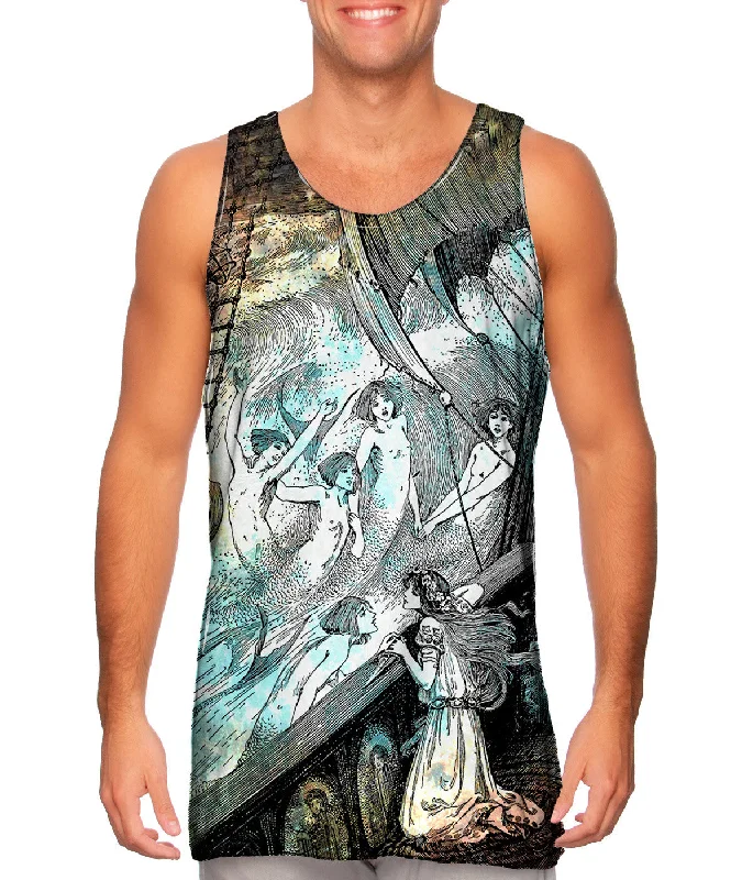 Women's Longline Tank Tops with Abstract PrintsHelen Stratton - "Sisters Rising Out Of The Flood" (1899) Women's Longline Tank Tops with Abstract PrintsHelen Stratton - "Sisters Rising Out Of The Flood" (1899)