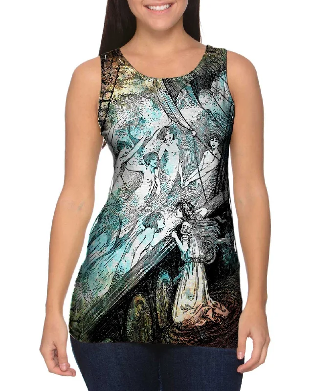 High - Neck Women's Silk Blend Tank Tops for a Luxurious FeelHelen Stratton - "Sisters Rising Out Of The Flood" (1899) High - Neck Women's Silk Blend Tank Tops for a Luxurious FeelHelen Stratton - "Sisters Rising Out Of The Flood" (1899)