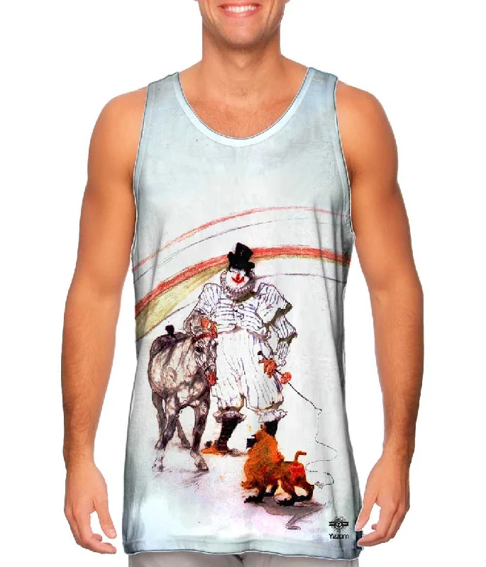 One - Shoulder Women's Rayon Blend Tank Tops for a Flowy LookHenri de Toulouse-Lautrec - "At the circus, horse and monkey dressage" (1899) One - Shoulder Women's Rayon Blend Tank Tops for a Flowy LookHenri de Toulouse-Lautrec - "At the circus, horse and monkey dressage" (1899)