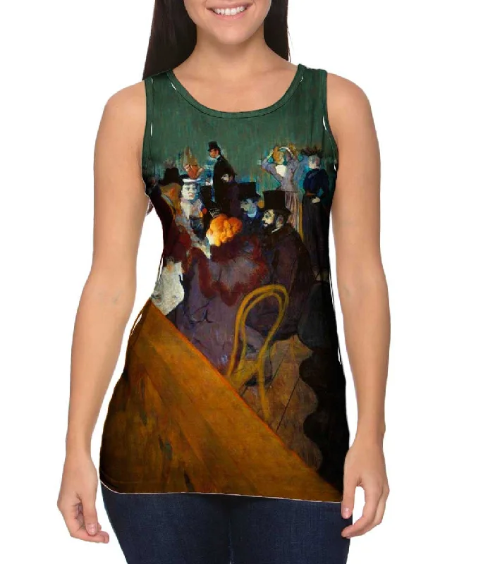 Scoop Neck Women's Linen Blend Tank Tops for SummerHenri De Toulouse Lautrec - "At The Moulin Rouge" (1892) Scoop Neck Women's Linen Blend Tank Tops for SummerHenri De Toulouse Lautrec - "At The Moulin Rouge" (1892)