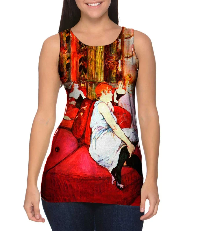 Crew Neck Women's Sustainable Tank Tops Made from Recycled MaterialsHenri de Toulouse Lautrec - "Salon at the Rue des Moulins" (1894) Crew Neck Women's Sustainable Tank Tops Made from Recycled MaterialsHenri de Toulouse Lautrec - "Salon at the Rue des Moulins" (1894)