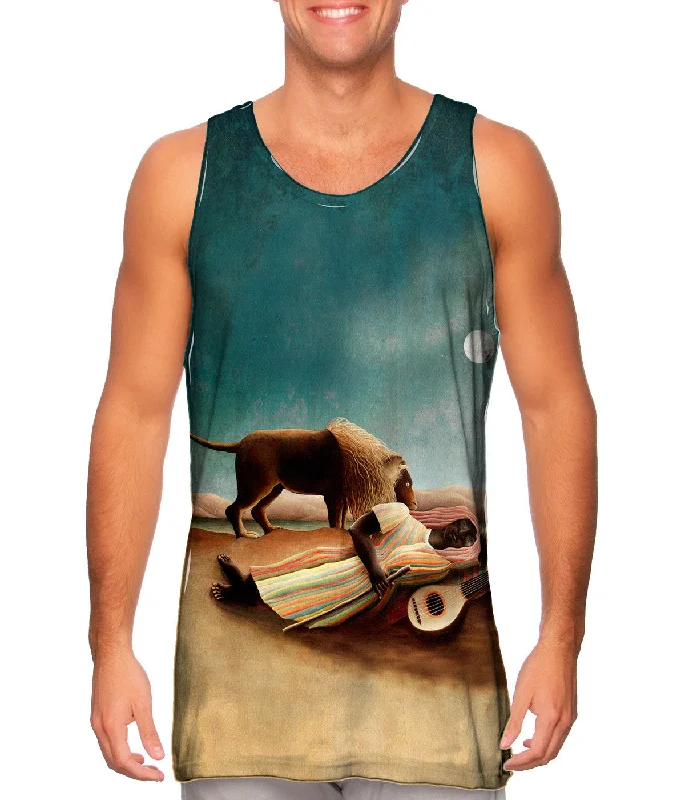Plus Size Women's Side - Slit Tank Tops in Metallic ShadesHenri Rousseau - "Sleeping Gypsy" (1897)