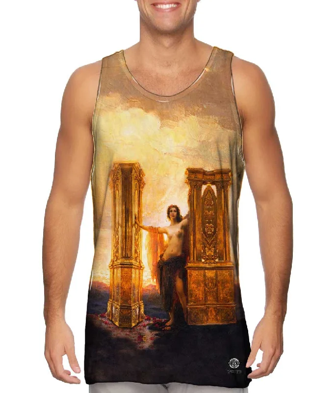 Scoop Neck Women's Linen Blend Tank Tops for SummerHerbert James Draper - "The Gates of Dawn" (1900)