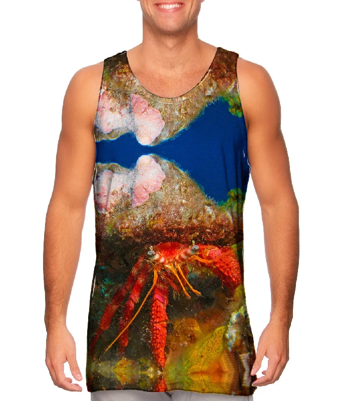 Women's Longline Tank Tops with Abstract PrintsHermit Crab Underwater