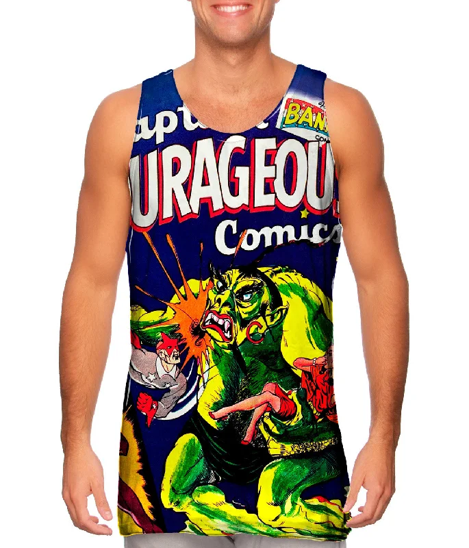 Plus Size Women's Criss - Cross Back Tank Tops in Neon ColorsHero Captain Comic Retro