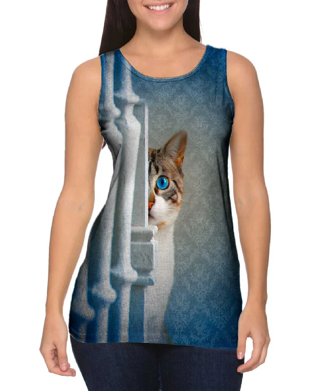 Women's Sleeveless Ribbed Tank Tops for a Trendy LookHiding Kitten