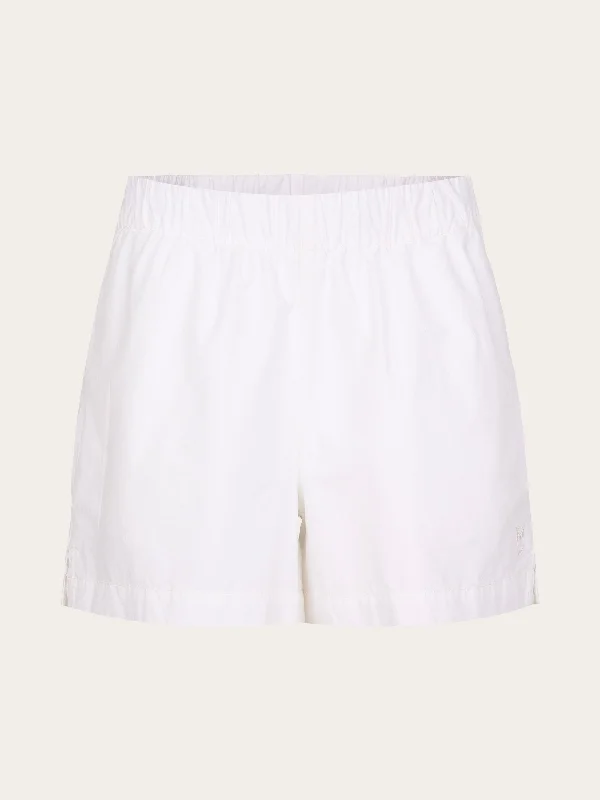 Poplin elastic waist shorts - Bright White